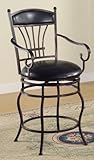 Arvada Curved Metal Leather Counter Stool