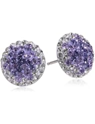 Carnevale Sterling Silver Round Shape with Swarovski Elements Studs