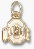 Ohio State Buckeyes Athletic O 3/8 Charm - 14KT Gold Jewelry