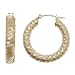 18kt Gold over Sterling Silver Brushed Diamond Cut Click Top Hoop Earrings