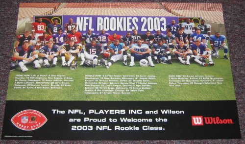 2003 NFL Rookie Poster With Byron Leftwich, Carson Palmer, Larry Johnson, Rex Grossman, and more !!