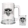 Houston Dynamo MLS Glass Tankard and Square Shot Glass Set - Primary Team Logo by Great American Products