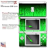 Nintendo DS Lite Fire Green on Black Tune Tattoo Skin Kit by TuneTattoozTM