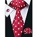 Hi-Tie Mens Stylish Polka Dots Silk Tie Hanky Cufflinks set