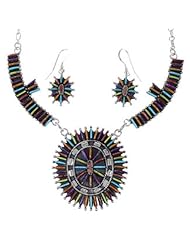 Multicolor Earrings And Link Necklace Jewelry Set GS57334