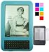 New Silicone Skin for new kindle 3 Kindle Wireless Reading Device 3G Wi-Fi 6" Display, Graphite - Latest Generation + Kindle 6 Inch Srcreen Protector + Cloth, LightBlue