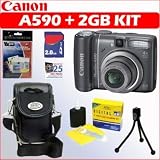 Canon PowerShot A590 IS 8.0MP Digital Camera + Super Deal Exclusive 2GB Accessory Kit