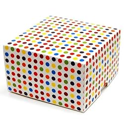 Polka Dots - Set of 4 Two Piece Gift Boxes (5" x 5" x 3")