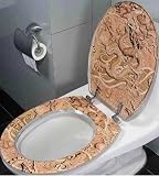 Asian Flying Dragon Bathroom Resin Hard Toilet Seat - Standard Size
