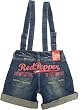 RED PEPPER 7128 Size 25 Women's Denim Shorts with Suspenders Embroidery Embroidered Distressed