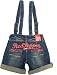 RED PEPPER 7128 Size 25 Women's Denim Shorts with Suspenders Embroidery Embroidered Distressed