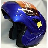 アゴ部分が開閉可能！システムヘルメット　ブルー洗える内装！