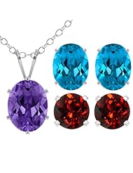 3 Gift Holiday Deal Pendant Earrings In Sterling Silver