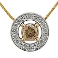 Bella Donna Damen Halskette Diamant-Anh�nger mit Kette 585/000 Gelb-Gold 1 Brillant 0,40 ct. Braun-P1 u. 17 Brillanten zus. 0,20 ct. Weiss Piqu�1 904156
