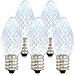 Holiday Lighting Outlet LED C7 Cool White Replacement Christmas Light Bulbs, Commercial Grade, 3 Diodes (Led's) in Each Bulb, Fits Into E12 Sockets, 25 Bulb Count