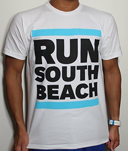 RUN SOUTH BEACH T-shirt Miami for Men and Ladies Made in USA Small, Medium, Large (Large)