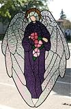 Custom Hand Crafted Stained Glass Angel with Roses