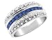 Sapphire Gemstone and Diamond Ring 1/5 Carat (ctw) in 14K White Gold