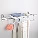 KES Bathroom Foldable Towel Rack Shelf with 5 Coat and Robe Hooks Wall Mount, Chrome, A3010S60