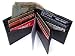 Mens Black Leather Bifold Zippered Billfold Wallet 793