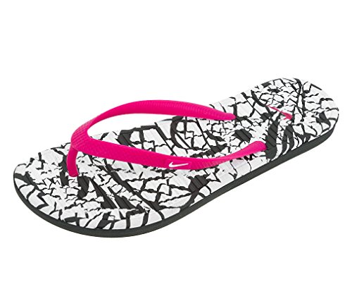 Nike Women's Wmns Solarsoft Thong II Print, WHITE/DARK ELECTRIC BLUE-CLEARWATER