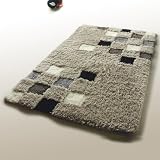 Naomi - [Grid] Wool Throw Rugs (15.7 by 23.6 inches)