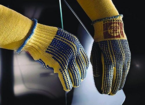 Ansell GoldKnit 70-340 PVC Gloves, Knitted Coated on Kevlar Liner, Large (Pack of 12 Pairs)
