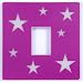 Glow in the Dark Pink Stars Light Switch Cover