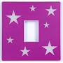 Glow in the Dark Pink Stars Light Switch Cover