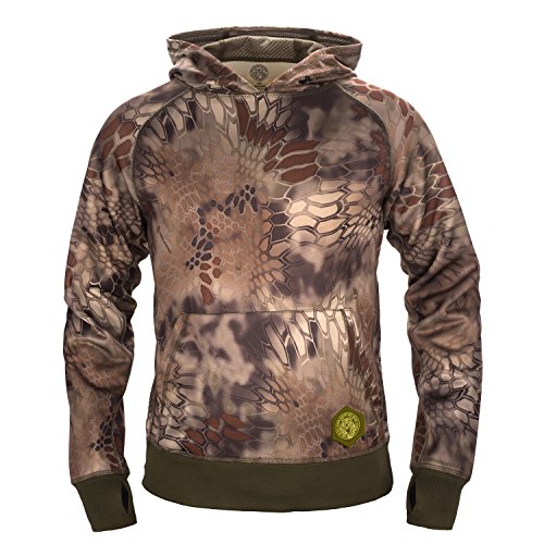 KODA Adventure Gear, Rugged Kryptek Highlander Camo, Youth Kids Hoody Sweatshirt with Thumb Hole