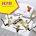 JJRC H20 Nano Hexacopter 2.4G 4CH 6Axis Headless Mode RTF RC Quadcopters with 4 LED lights and 2 batteries Red (Golden)