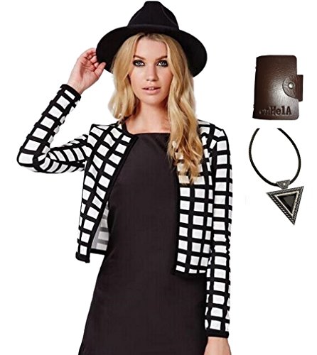 〔 エンヘルア 〕 enHelA ブルゾン ジャケット アウター コー デ ディ ネート チェック 柄 裏地 ノー カラー カジュアル 着こなし 大きい サイズ レディース 【 全部で3点セット 】