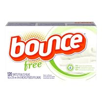 Bounce Fabric Softener Sheets, Free of Dyes and Perfumes, 120-Count Boxes (Pack of 3)