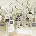 Black, SIlver and Gold Graduation Hanging Swirl Decorations (50 count)
