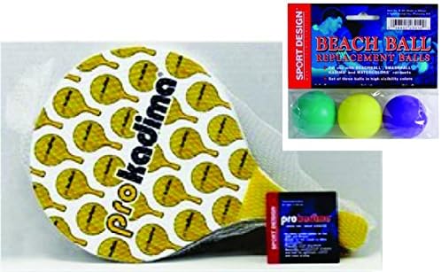 Pro Kadima Paddle Ball Set with Replacement Beach Balls - Paddles Design