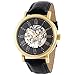 Stuhrling Original Men's 293.33351 Classic Montague Mechanical Skeleton Goldtone Case Black Watch
