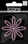 Me & My Big Ideas Rhinestone Word and Icon Stickers, Mini Flower/Pink & Green