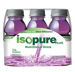 Isopure Plus Nutritional Drink Grape Frost, 8-Ounces, 6-Count (Pack of 4)