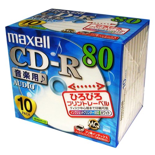 Maxell ���y�pCD-R 80�� �v�����^�u���� 10�� CDRA80PWC1P10S