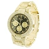 Geneva Platinum CZ Lined Mens Chronograph Watch by Geneva