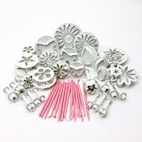 11 SETS (44 PCS) SUGARCRAFT PLUNGER CUTTERS - HEART, STAR, VEINED BUTTERFLY, DAISY, ROSE, BLOSSOM, SUNFLOWER, FLOWER, CAKE TOOLS