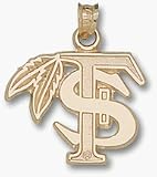 Florida State Seminoles FS with Feather 5/8 Pendant - 14KT Gold Jewelry