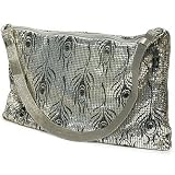 Whiting&Davis -- *Feather Pattern Screenprint Hobo -- Handbags