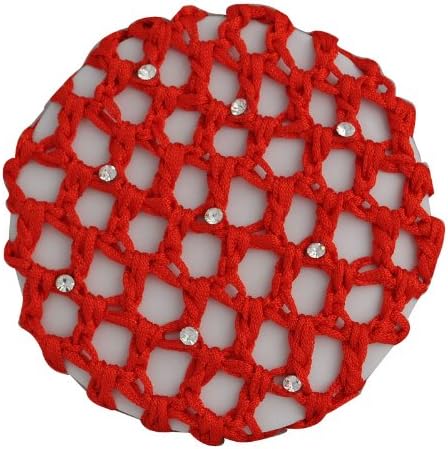 Red Bun Cover with 9 rhinestones