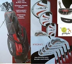 Boys "AVT" 13 Piece Combo Golf Club Set w460cc Driver, Stand Bag & Free Putter; Teen or Tween Length