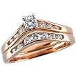 14K Rose Gold Diamond Wedding Set - 0.36 Ct.