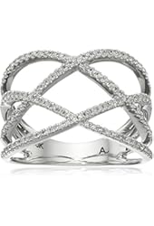 10k White Gold Diamond Intertwined Open Ring (1/4cttw, I-J Color, I2-I3 Clarity), Size 7