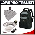 Lowepro Transit Laptop Backpack (Black) - for 13" to 17" Notebook Computer + Cleaning Kit for Acer Apple MacBook, Compaq Presario, Dell Inspiron Studio XPS, eMachine, Gateway, Hewlett-Packard HP Pavilion, Lenovo, Toshiba