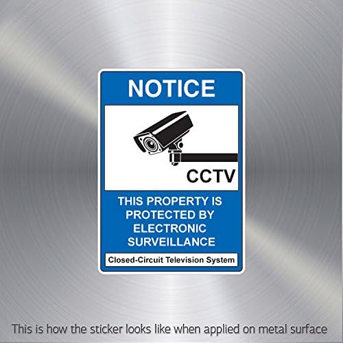 Sticker Notice This Property Is Protected By Electronic Surveillance Durabl (3 X 2.14 In)