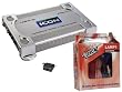 Legacy Great Amplifier/Installation Package for Car/Truck/SUV -- LA1270SL 2700W Mono-Block Class-D Amplifier (Silver) + LAMP1 1000W 8 Gauge Amplifier Installation Kit.